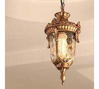 Mengjay Trade D'or Vintage industriel Pendentif Lampe de suspension étanche E27 extérieur en aluminium en verre Suspension Lanterne traditionnelle Gazebo Villa Raisin rack Corridor Décor