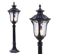 Mengjay Trade E27 Lampadaire extérieur Lampe Exterieur Jardin,Lumière Extérieure à Éclairage Jardin Décoration Rétro extérieur étanche lampadaire Colonne Lampe Lanterne lumières Lampadaire de jardin