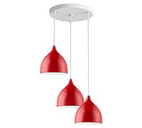 Mengjay Trade E27 Metal Retro Plafonnier Suspensions Luminaires Vintage Plafonnier Luminaire Plafonnier Lustre Aluminum Suspensions Luminaire Antique Metal Plafond Lustre,Rouge