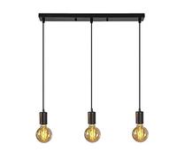 Mengjay Trade Industrielle Suspension Plafonnier Luminaire Vintage Rétro E27 Culot de Lampe Éclairage de Plafond Lustre Salle à manger Salon Chambre Restaurant Bar (3 lumières)