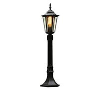 Mengjay Trade Lampadaire Extérieur Design Classique Lampadaire de jardin en Aluminium moulé à LED Lanterne en antique dans un style rustique étanche IP23 1xE27 lampe sur pied idéale pour Terrasse (B)