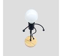 Mengjay Trade Lampe de bureau moderne créative LED E27, Lampe de table en forme de petit homme de fer, Lampe de Chevet de Chambre pour Enfants, Veilleuse Individualité Éclairage décoratif (Black)