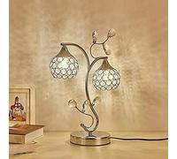 Mengjay Trade Lampe de Table en Cristal, abat-jour Lampe de chevet, Cristal de Mode Créatif Lampe de Table Argent avec Douille E27 (pas d'ampoule)