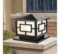 Mengjay Trade Lampe Pilier Portail E27 Vintage, Étanche en Aluminium pour Jardin Extérieur - Lampadaire pour Chemin, Sentier, Terrasses, Patio, Cour (Noir)