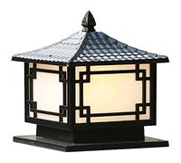 Mengjay Trade Rétro Lampe Pilier Exterieur E27 Imperméable - Vintage Lampadaire de Jardin en Aluminium pour Portail, Paysage, Balcon, Villa, Terrasse, Mur, Patio, Chemin - Noir