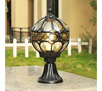 Mengjay Trade Rétro Lampe Pilier Extérieur E27 Imperméable, Vintage Lampadaire De Jardin en Aluminium, Éclairage Pour Portail, Paysage, Balcon, Villa, Terrasse, Mur, Patio, Chemin