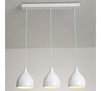 Mengjay Trade Rétro Metal Suspension 3 Lampes E27 Suspension Industrielle Lampe Vintage Pendante Lumière Vintage en Métal Eclairage de Plafond Lustre Rétro Plafonnier(sans ampoule) (Blanc)