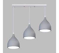 Mengjay Trade Rétro Metal Suspension 3 Lampes E27 Suspension Industrielle Lampe Vintage Pendante Lumière Vintage en Métal Eclairage de Plafond Lustre Rétro Plafonnier(sans ampoule) (Gris)