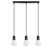 Mengjay Trade Rétro Metal Suspension 3x E27 Suspension Industrielle Lampe Vintage Pendante Lumière Vintage en Métal Eclairage de Plafond Lustre Rétro Plafonnier (Noir)