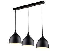 Mengjay Trade Suspension E27 en Métal Plafonnier Suspensions Luminaire Suspension Luminaire Moderne Plafonnnier Luminaires Metal Noir Plafond Lumière éclairage Plafond Lustre Suspensions Lampe,Noir