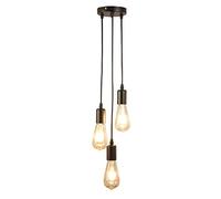 Mengjay Trade Suspension Luminaire Industrielle Vintage Rétro Abat-jour Plafonnier Edison E27 Éclairage de Plafond Lustre Cuisine Salle à manger Salon Chambre Restaurant Bar (3 lumières)