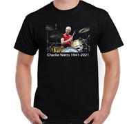 MENGJI Charlie Watts Drummer T-Shirt Tribute to The Legends Top Shirt