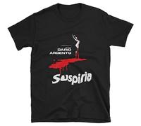 MENGJI Dario Argento Suspiria 1977 Film Poster - Limited Edition Black Tribute T-Shirt