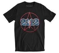 MENGJI Street T-Shirt Rush Men's 2112 Tour 1976 Slim Fit Black Black XXL