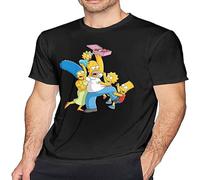 MENGJI Street T-Shirt Simp-Sons Man Cotton Short Sleeve Casual Blouse Tops for Unisex Adult Black 3XL