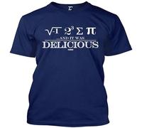 MENGJI Unisex T-Shirt I Ate Pie Once&Hellip;and It Was Delicious Nerd Men's (Navy X) Black S