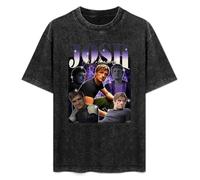 MENGJI Unisex T-Shirt Vintage Josh Hutcherson 90S Bootleg 100% Cotton Round Neck Black M
