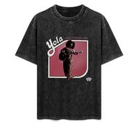 MENGJI Unisex T-Shirt Vintage YOLA Walk Through Fire 100% Cotton Round Neck Black 3XL