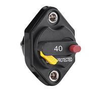 MENGKE 1 pcs 3 2V DC 40 MANUEL AMP Réinitialisation du disjoncteur du disjoncteur Bateau de voiture Porte-fusible Noir imperméable Boîtier noir avec bouton jaune et rouge