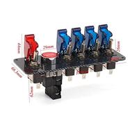 MENGKE 12V auto LED Toggle Interrupteur d'allumage Panneau de course Cours de voiture Start Kit Ensemble Push Set 4 Bleu & 1 Rouge LED Panneau de bouton à bascule
