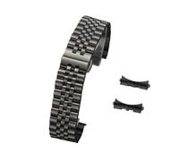 MENGKE 16/18/20/22 mm compatible avec le bracelet de montre Jubilee en acier inoxydable massif compatible avec Rolex 12/13/14/17/19 mm - Bracelet de rechange plat et incurvé.(Black,12mm)