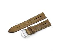 MENGKE 18mm 20mm 22mm 24mm Bracelet De Montre En Cuir Véritable Fait À La Main Vintage Noir Bleu Marron Vert Bracelets De Montre For Hommes De Haute Qualité(Yellow green,22mm)