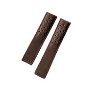 MENGKE 20mm 22mm 24mm Noir Bleu Marron Mat Bracelet De Montre En Cuir Véritable Compatible Avec TAG HEUER CARRERA AQUARACER Monaco F1 Bracelet De Montre(Dark Brown,24mm silver clasp)