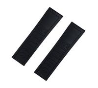 MENGKE 20mm 22mm 24mm noir bleu rouge bracelet en caoutchouc en caoutchouc de silicone Boucle en acier inoxydable Compatible With Navitamin/Avenger/Breitling Strap(Black,NO BUCKLE_24MM)