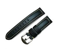MENGKE 20mm 22mm22mm 26mm 26mm Main Marron Marron Bleu Bleu Vintage Véritable Cuir Véritable Bande Strap Compatible with Panerai Huawei Bande de Surveillance des Hommes(Blue_22mm)