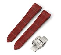 MENGKE 20mm 23mm Bracelet De Montre En Cuir De Vachette Italien De Haute Qualité Bracelet De Montre En Cuir De Texture Marron Noir Convient Compatible Avec La Montre Cartier Santos(Red,23MM_NO CLASP)