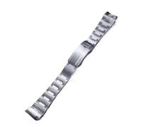 MENGKE 21mm Argent Solide Acier Inoxydable vis de Remplacement BREL-Bracelet Bracelet Bracelet Bracelet Glisse Flip Ferme Fermoir Compatible avec Une huître deeeaea