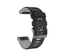MENGKE 22 2 6mm Quick Release Fit Garmin Watchband Fenix 6 6X Pro montre en silicone Easyfit Poignet Compatible With Fenix 5X 5 Plus 3HR Bracelet de montre(Black Gray,26mm Fenix 5X Plus)