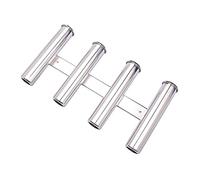 MENGKE 4 Tige de Tube Tige Triple Acier Inoxydable Vertical Multi-Usage de Tige de pêche à pêche Murale Style à Suspension Murale adaptée au Yacht de Bateau