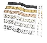 MENGKE Bracelet De Montre À Extrémité Incurvée Bracelet en Acier Inoxydable Bracelet en Métal 14mm 16mm 17 18mm 19 20mm 21mm 22mm 23 24mm Bracelet À Interface Plate(Silver Rose Gold,16mm)