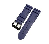 MENGKE Bracelet de montre compatible avec Panerai SUBMERSIBLE PAM 441359 en caoutchouc de silicone souple 24 mm 26 mm for homme, bracelet de montre, accessoires de montre.(Blue-Black Buckle,24mm)