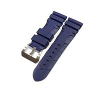 MENGKE Bracelet de montre compatible avec Panerai SUBMERSIBLE PAM 441359 en caoutchouc de silicone souple 24 mm 26 mm for homme, bracelet de montre, accessoires de montre.(Blue-Silver Buckle,26mm)