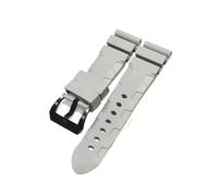 MENGKE Bracelet de montre compatible avec Panerai SUBMERSIBLE PAM 441359 en caoutchouc de silicone souple 24 mm 26 mm for homme, bracelet de montre, accessoires de montre.(Gray-Black Buckle,26mm)