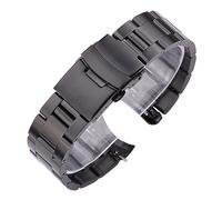 MENGKE Bracelet De Montre En Acier Inoxydable 20mm 22mm Hommes Métal Brossé Extrémité Incurvée Bracelet De Montre Bracelet Horloges Accessoires(Black,22mm)