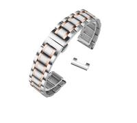 MENGKE Bracelet de montre en acier inoxydable à extrémité incurvée, bracelets de montre 16mm 17mm 18mm 19mm 20mm 21mm 22mm 23mm 24mm(Silver RG-flat,14mm)