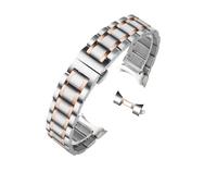 MENGKE Bracelet de montre en acier inoxydable à extrémité incurvée, bracelets de montre 16mm 17mm 18mm 19mm 20mm 21mm 22mm 23mm 24mm(Silver RG-curved,17mm)