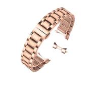 MENGKE Bracelet de montre en acier inoxydable à extrémité incurvée, bracelets de montre 16mm 17mm 18mm 19mm 20mm 21mm 22mm 23mm 24mm(Rosegold-curved,21mm)