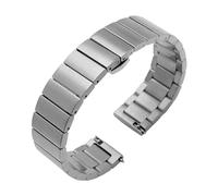 Mengke - Bracelet de montre en acier inoxydable argenté 16 mm, 18 mm, 20 mm, 22 mm - Bracelet de montre en métal universel compatible avec Huawei et Samsung Galaxy, 22mm