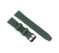 MENGKE Bracelet De Montre en Caoutchouc Étanche À l'eau, 18mm 20mm 22mm, Bracelet De Montre À Dégagement Rapide, Bracelet De Sport(Green Black Buckle_20mm)