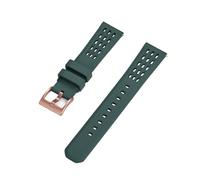 MENGKE Bracelet De Montre En Caoutchouc Fluoré À Dégagement Rapide, Structure Poreuse, Nouveau Design, 20mm 22mm(Green Rose Gold,20mm)