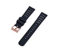 MENGKE Bracelet De Montre En Caoutchouc Fluoré À Dégagement Rapide, Structure Poreuse, Nouveau Design, 20mm 22mm(Black Rose Gold,22mm)