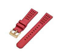 MENGKE Bracelet De Montre En Caoutchouc Fluoré À Structure Poreuse 20mm 22mm, Nouveau Design, Bracelets De Montre En Caoutchouc FKM À Dégagement Rapide(Red 3,22mm)