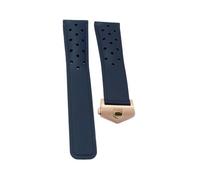 MENGKE Bracelet de montre en caoutchouc souple et Durable, en Silicone, Compatible avec le Bracelet TAG HEUER, MONACO, 22mm, 24mm, FORMULA1(Blue rose,24mm with logo)