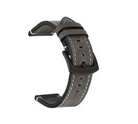 MENGKE Bracelet De Montre En Cuir 18mm 20mm 22mm À Dégagement Rapide Compatible Avec L'homme Marron Noir Bracelet Double Face(Gray,22mm)