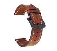 MENGKE Bracelet De Montre En Cuir 18mm 20mm 22mm À Dégagement Rapide Compatible Avec L'homme Marron Noir Bracelet Double Face(Dark Brown,20mm)