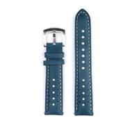 MENGKE Bracelet De Montre En Cuir De Vache 18mm 19mm 20mm 22mm, Bracelet De Montre Rétro Marron Kaki, Ceinture À Dégagement Rapide, Accessoires Waxtch(Dark blue,19mm)
